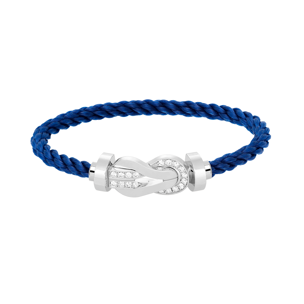 [Shinejoy]CHANCE LARGE 8 FIGURE BUCKLE HALF DIAMOND BRACELET SILVER