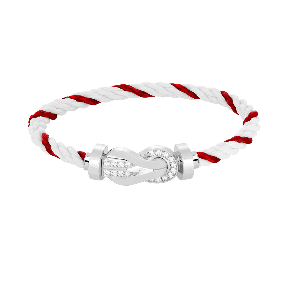 [Shinejoy]CHANCE LARGE 8 FIGURE BUCKLE HALF DIAMOND BRACELET SILVER