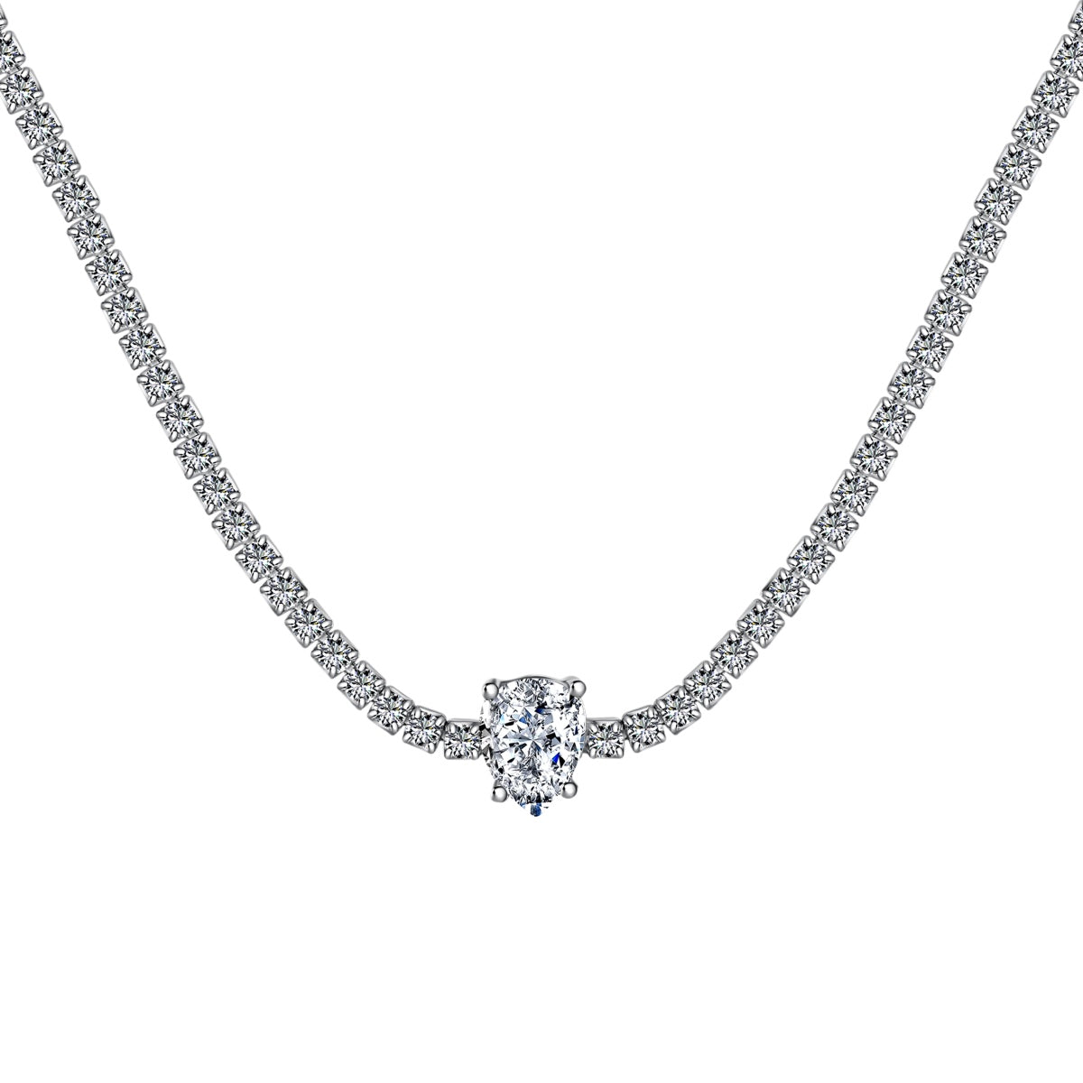 [Shinejoy Jewelry]1.0 carat Unique Pear Cut Tennis Necklace
