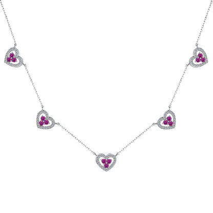 [Shinejoy Jewelry]Sparkling Five Heart Necklace