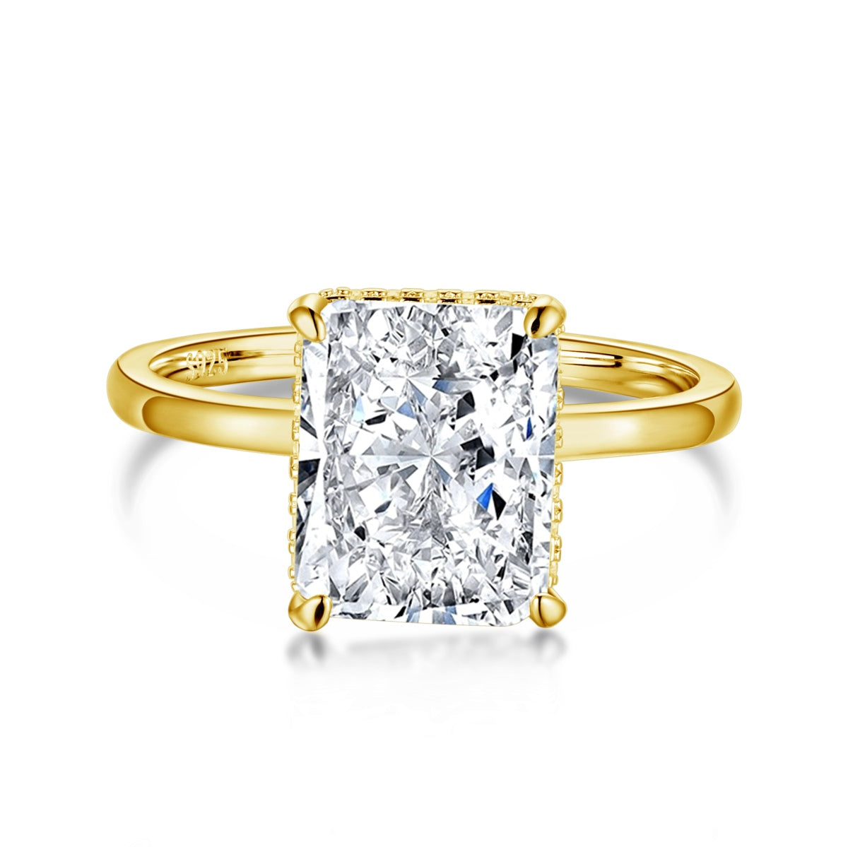 [Shinejoy Jewelry]4.0 Carat Ornate Enchanting Radiand Cut Banquet Ring