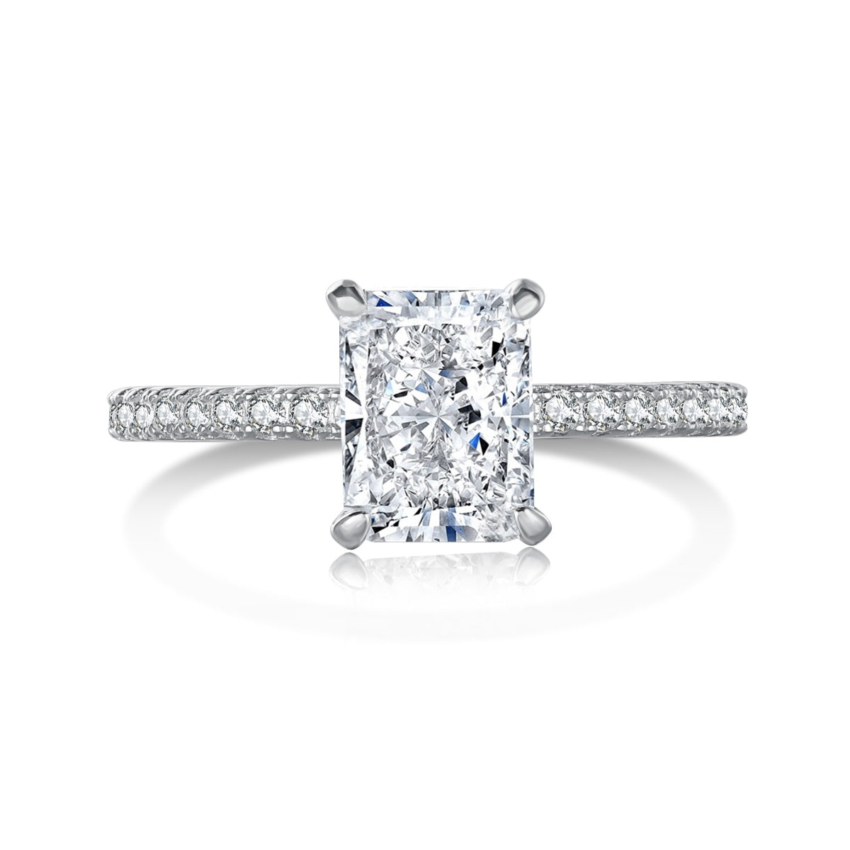 [Shinejoy Jewelry]2.0 Carat Dazzling Sparkling Radiant Cut Party Ring