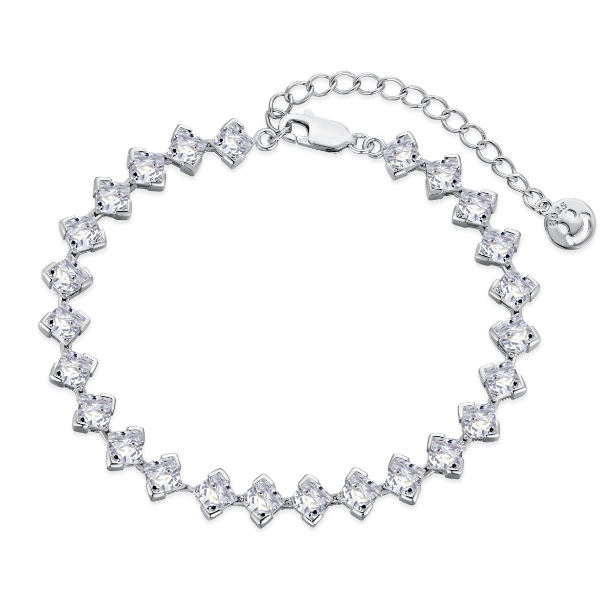 [Shinejoy Jewelry]0.5 Carat Ornate Princess Cut Daily Bracelet