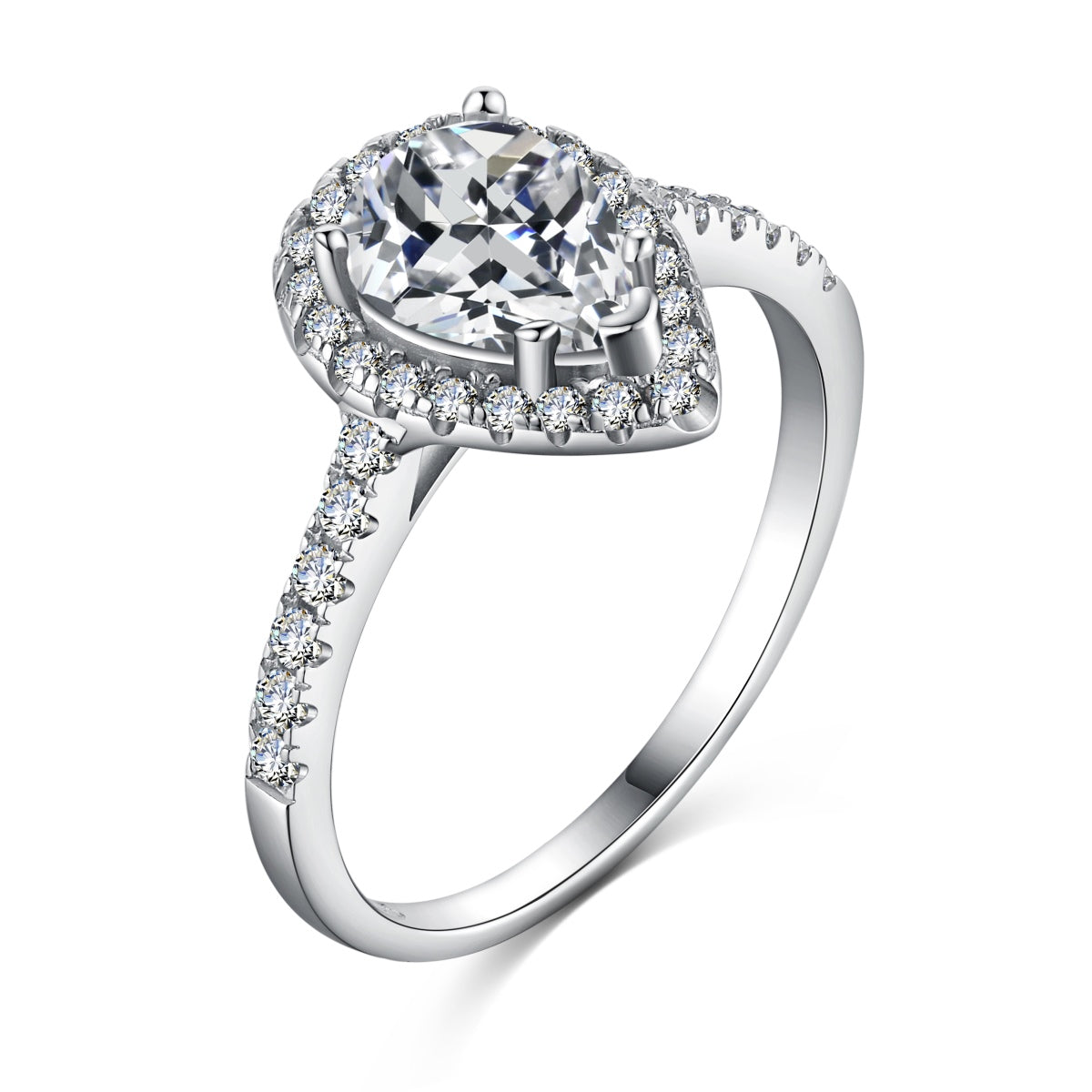 [Shinejoy Jewelry]1.0 Carat Luxurious Resplendent Water Drop Shape Wedding Ring
