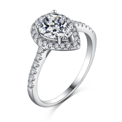 [Shinejoy Jewelry]1.0 Carat Luxurious Resplendent Water Drop Shape Wedding Ring