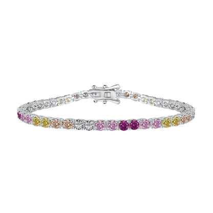 [Shinejoy Jewelry]Radiant Colorful Round Cut Tennis Bracelet