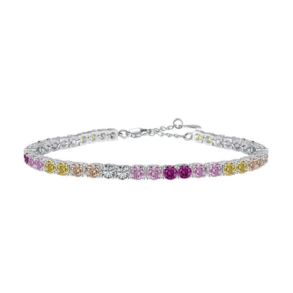 [Shinejoy Jewelry]Radiant Colorful Round Cut Tennis Bracelet