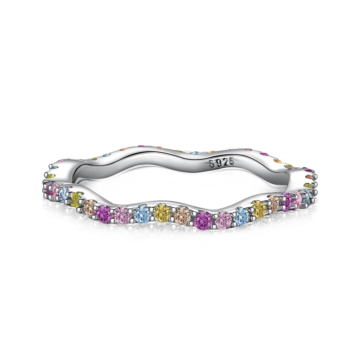 [Shinejoy Jewelry]Dainty Colorful Round Cut Party Ring
