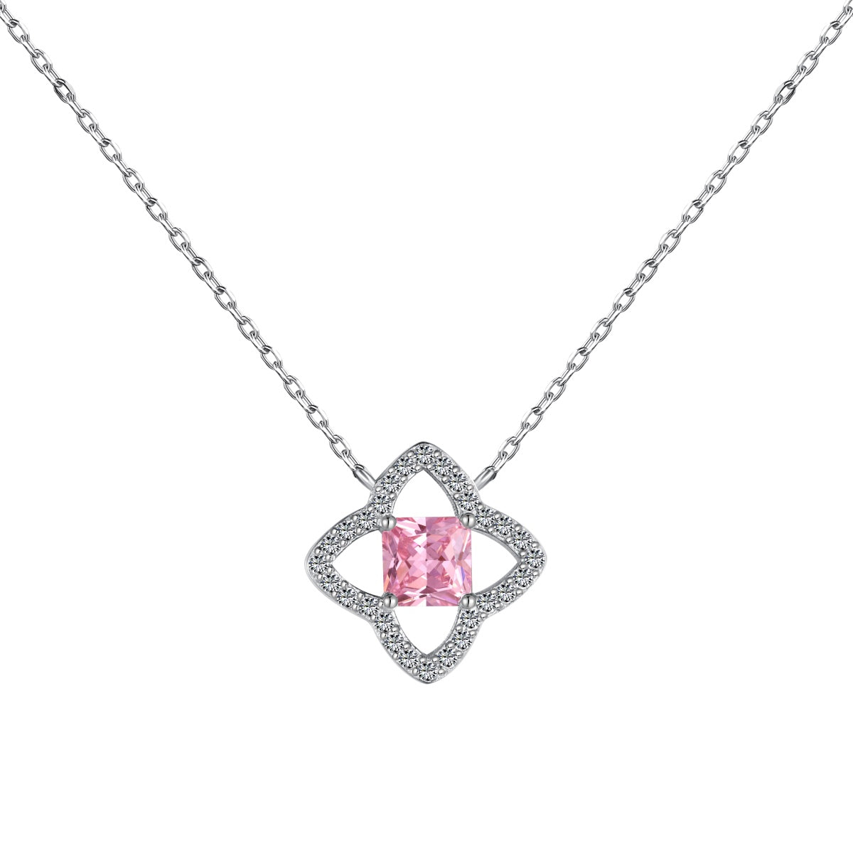 [Shinejoy Jewelry]Exquisite Flower Shape Princess Cut Necklace