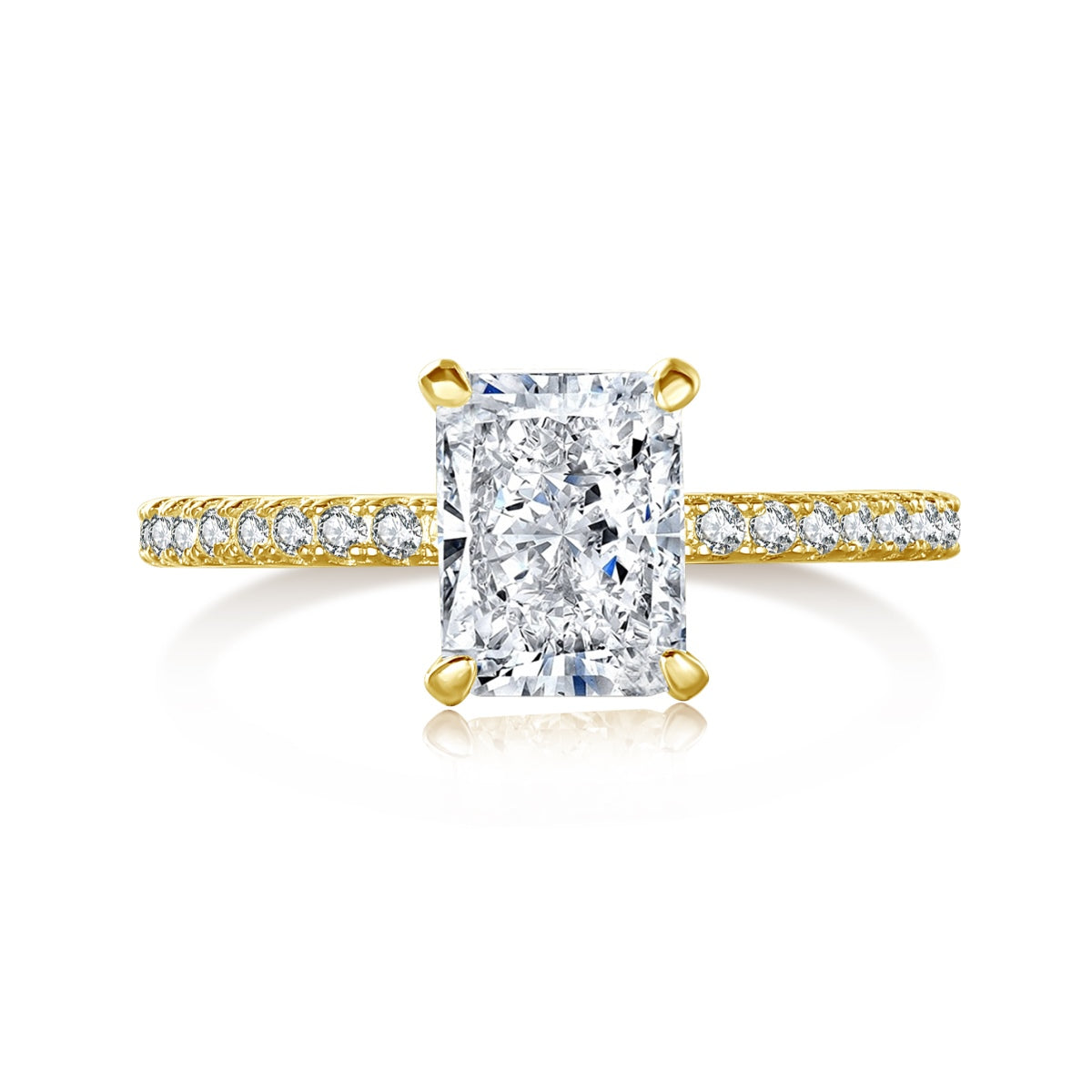 [Shinejoy Jewelry]2.0 Carat Dazzling Sparkling Radiant Cut Party Ring