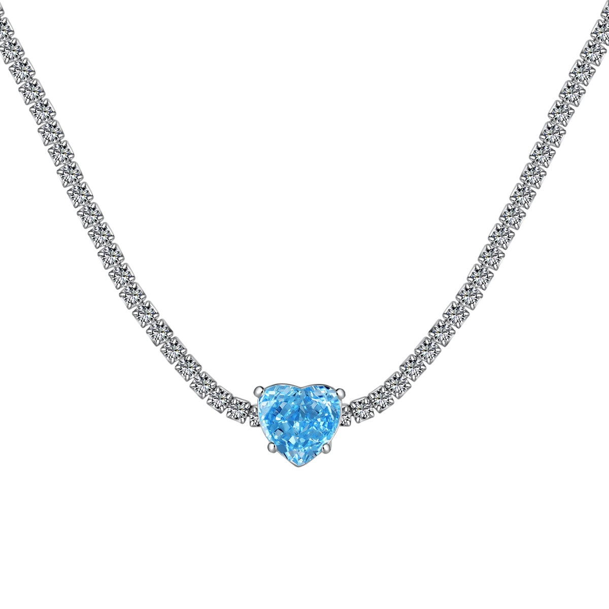 [Shinejoy Jewelry]2.0 Carat Sparkling Tennis Heart Cut Necklace