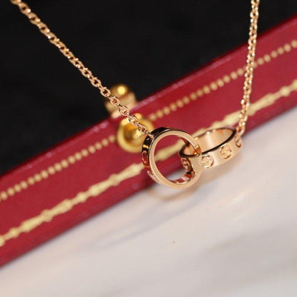 [Shinejoy]LOVE NECKLACE PINK GOLD AND SILVER