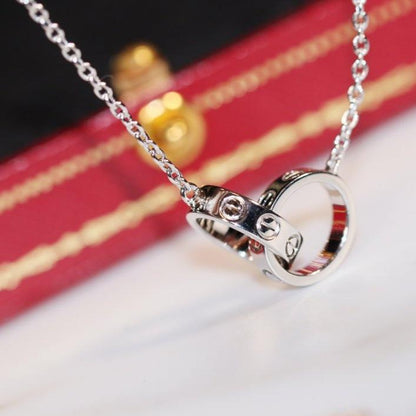 [Shinejoy]LOVE NECKLACE PINK GOLD AND SILVER