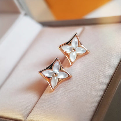 [Shinejoy]STAR MOP PINK GOLD EARRINGS