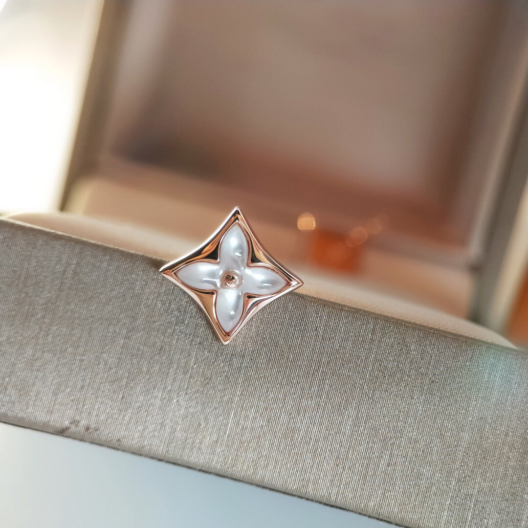 [Shinejoy]STAR MOP PINK GOLD EARRINGS
