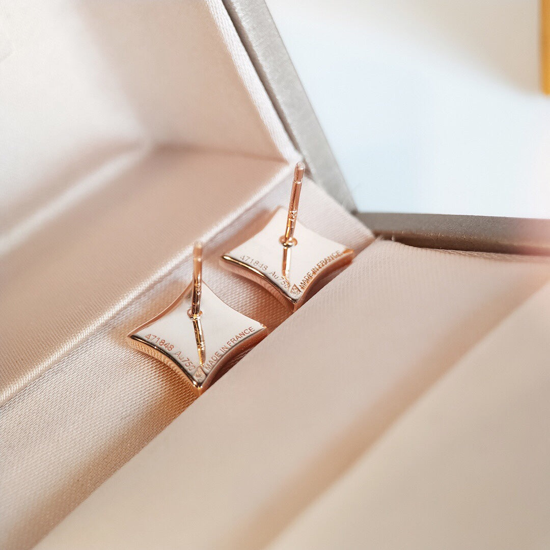 [Shinejoy]STAR MOP PINK GOLD EARRINGS