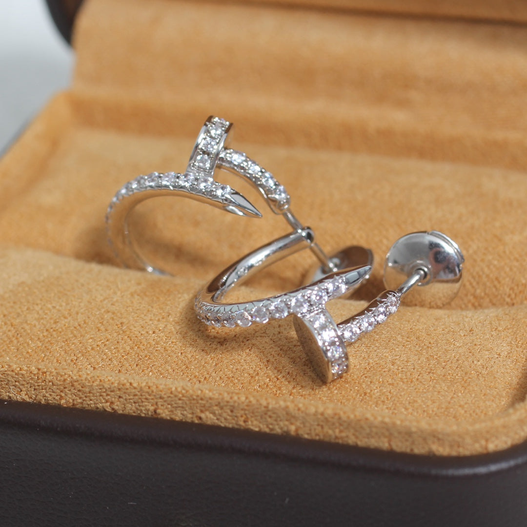 [Shinejoy]JUSTE EARRINGS 12.75MM SILVER DIAMOND