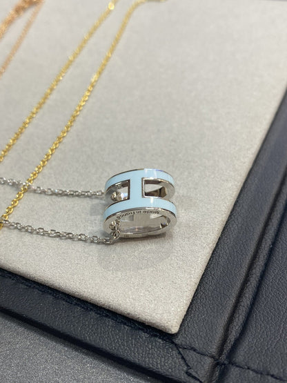 [Shinejoy]POP H LIGHT BLUE NECKLACE