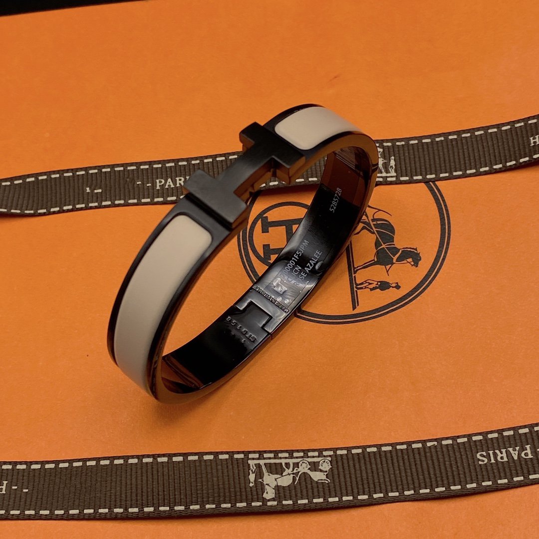 [Shinejoy]H BRACELET 12MM BLACK BEIGE CERAMIC
