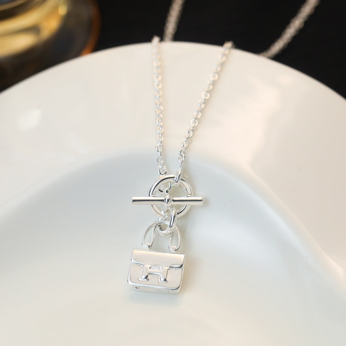 [Shinejoy]POP H PEDANT SILVER NECKLACE