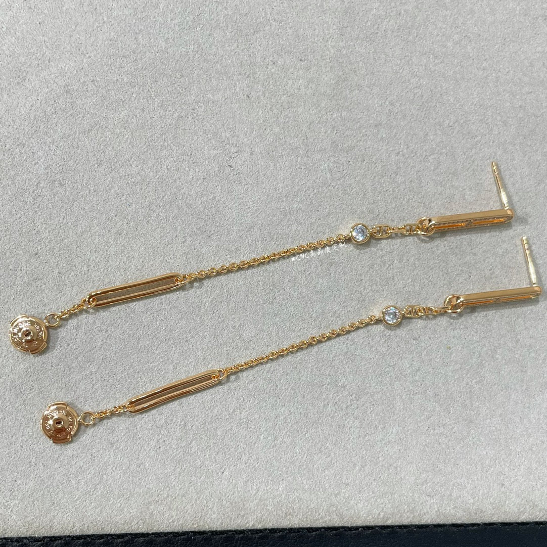 [Shinejoy]CHAINE CHAOS DIAMOND DROP EARRINGS