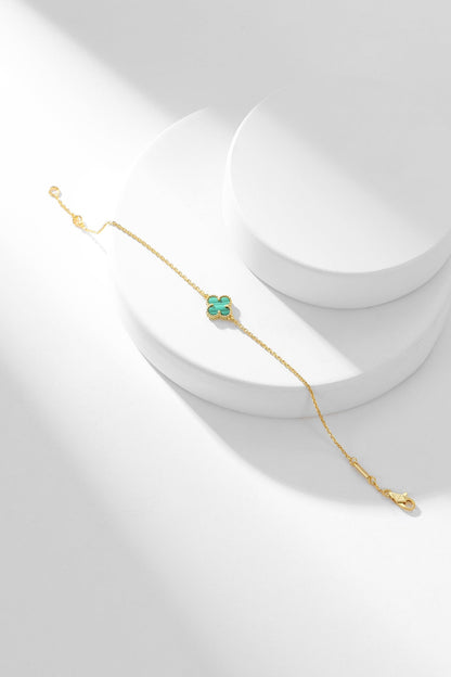 [Shinejoy]CLOVER BRACELET MALACHITE 1 MOTIF