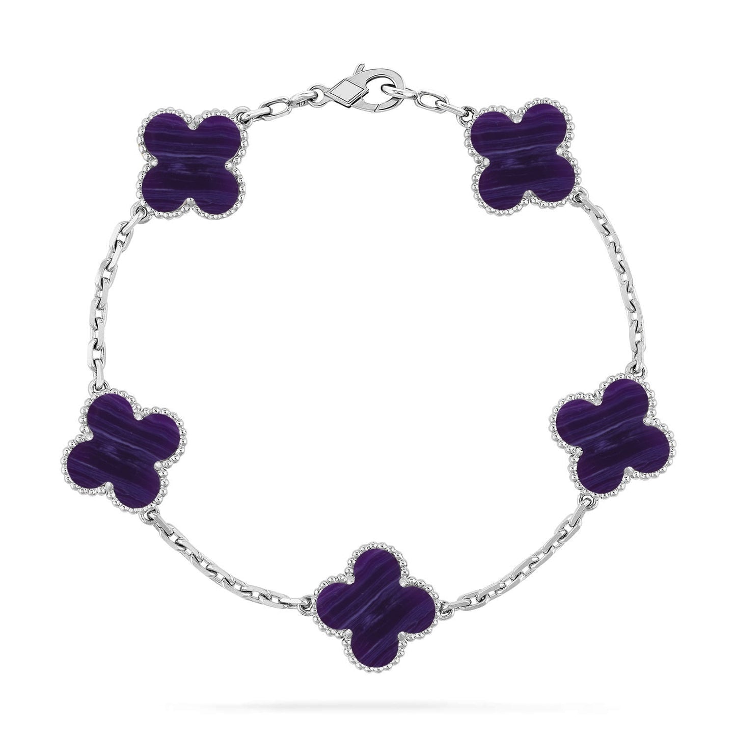 [Shinejoy]CLOVER 5 MOTIF PURPLE STRIPES BRACELET COLLECTION