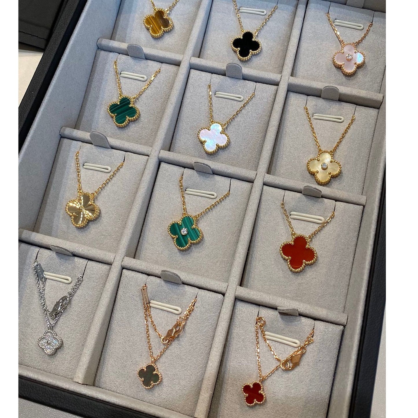 [Shinejoy]CLOVER 15MM DIAMOND SINGLE FLOWER NECKLACE