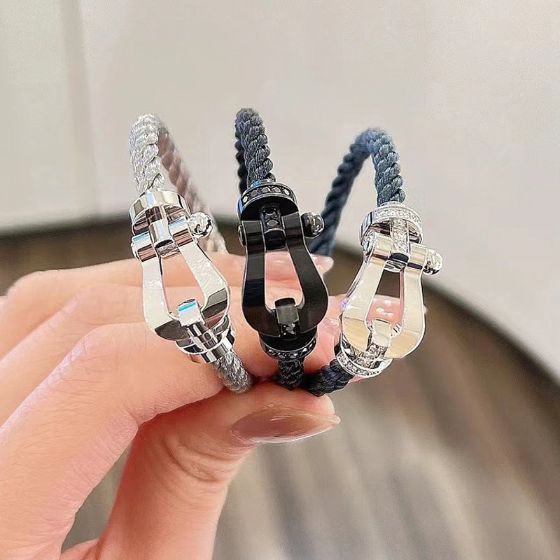 [Shinejoy]FORCE LARGE HORSESHOE FULL DIAMOND BRACELET Shinejoy GOLD