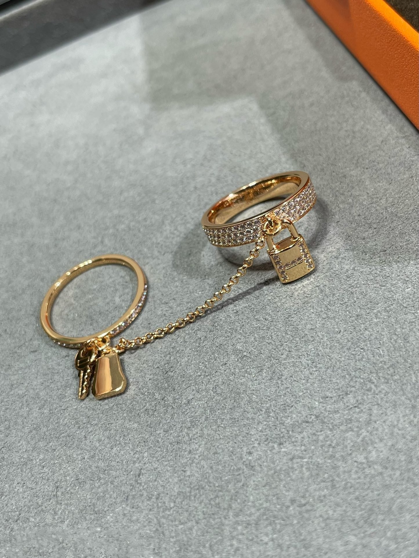 [Shinejoy]HM KELLY CLOCHETTE DOUBLE RING IN  WITH DIAMONDS