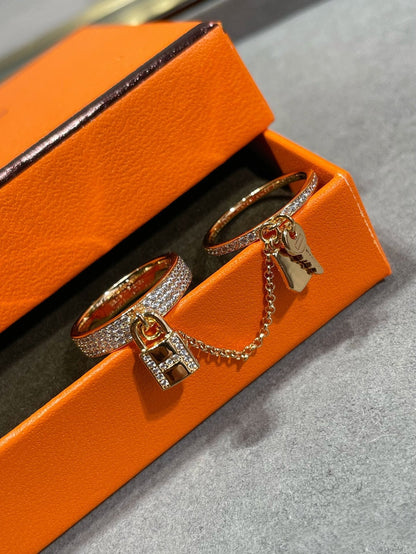 [Shinejoy]HM KELLY CLOCHETTE DOUBLE RING IN  WITH DIAMONDS