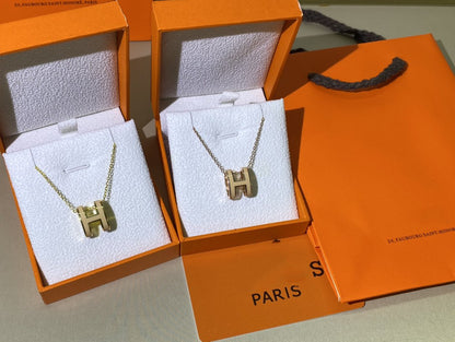 [Shinejoy]HM CLIC YELLOW ENAMEL GOLD NECKLACE