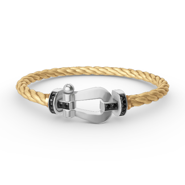 [Shinejoy]FORCE LARGE HORSESHOE BLACK DIAMOND BRACELET SILVER