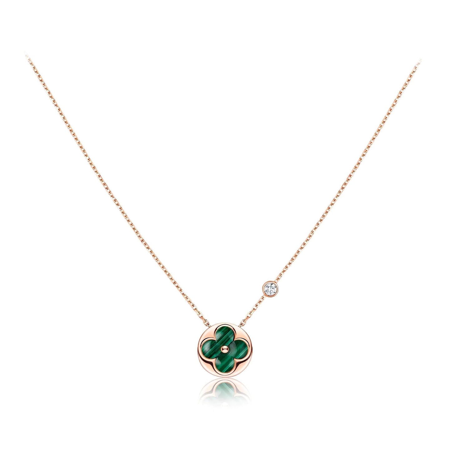 [Shinejoy]SUN PEDANT PINK GOLD 1 DIAMOND NECKLACE