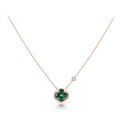 [Shinejoy]SUN PEDANT PINK GOLD 1 DIAMOND NECKLACE