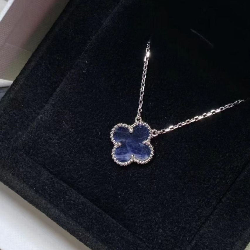 [Shinejoy]CLOVER 15MM PIETERSITE NECKLACE SILVER
