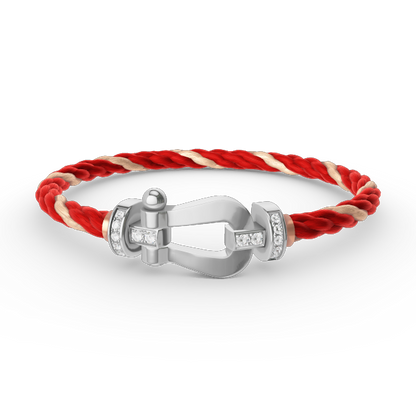 [Shinejoy]FORCE LARGE HORSESHOE HALF DIAMOND BRACELET SILVER